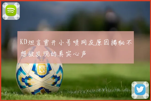 KD坦言曾开小号喷网友原因揭秘不想被发现的真实心声